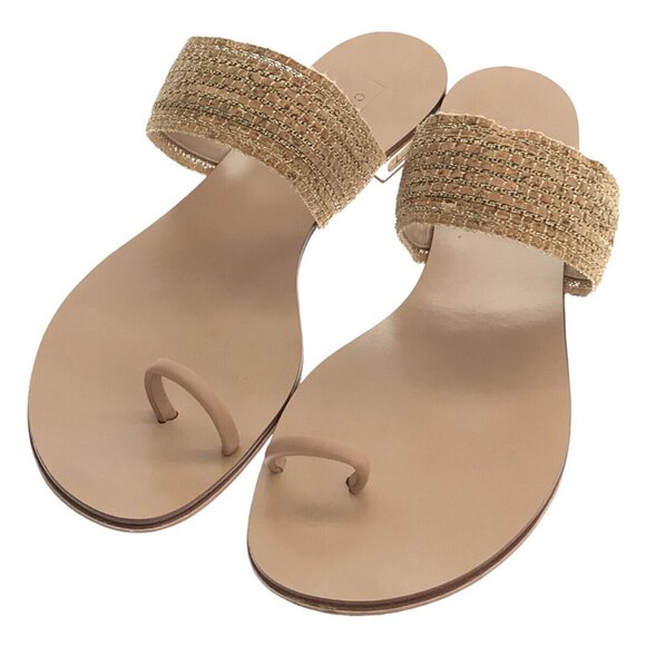Casadei sandals Goldeneye Zeppa Blade with Gold Chain incrusted size 36.5/6.5 US - Picture 1 of 10